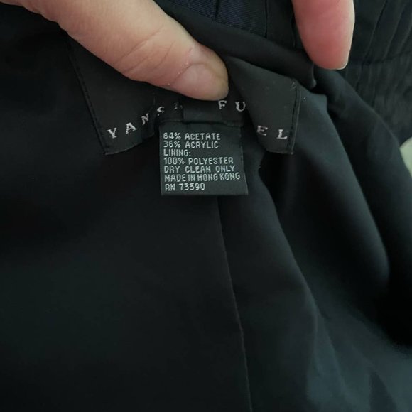 YANSI FUGEL Iridescent Blue Quilted Funnel Neck Puffer Jacket - Picture 13 of 15